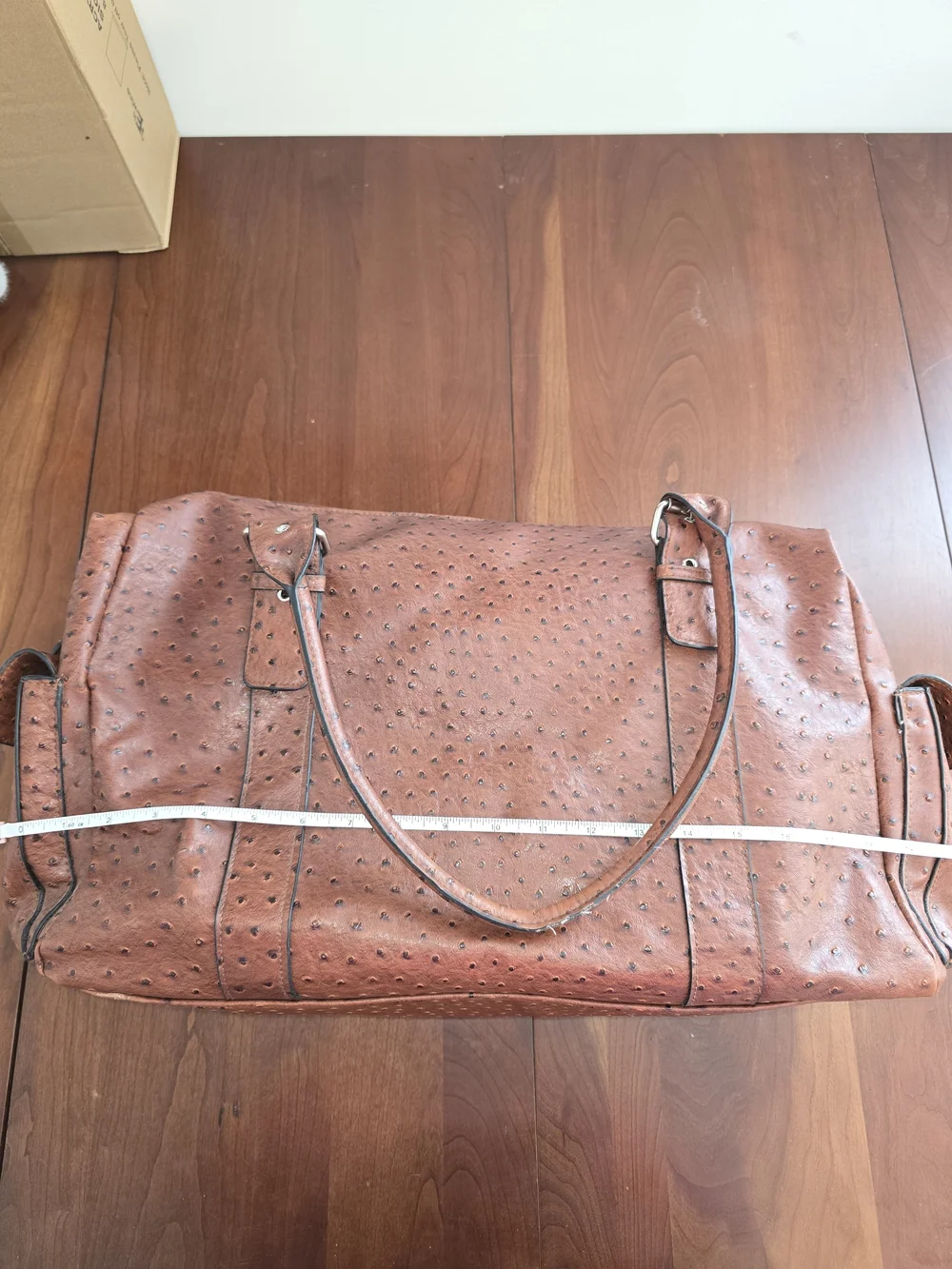 Bueno Brown Ostrich Textured Duffle Tote Bag - Men Bags